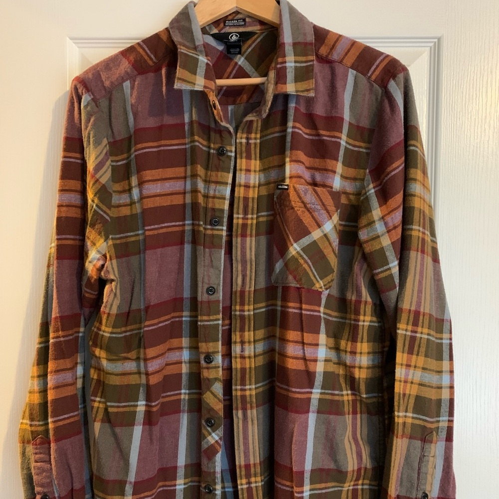 Volcom Multicolor Plaid Casual Button Down Shirt